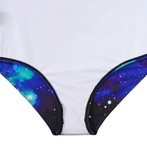 Purple Galaxy One Piece Swimsuit Adjustable Strap Beach Bathing Suit Cute 3D Graphic Swimming Suit for Pool Party 5-6 Y Ears - Thumbnail 5