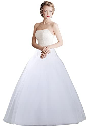 XinChangShangMao Women Crinoline Underskirt Skirt Full Floor Length Petticoat Slips for Wedding Dress - Image 1