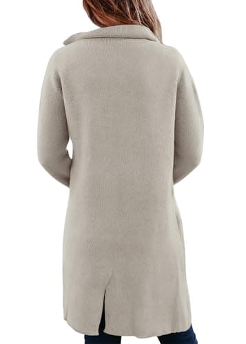 KIRUNDO Cardigan Sweaters for Women 2026 Fall Open Front Knit Sweater Jackets Business Casual Long Coatigan Winter Clothing(Grey, X-Small) - Thumbnail 2