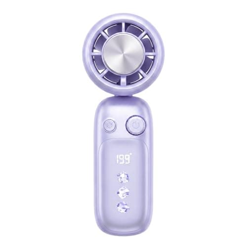 CHAOCHI Portable Handheld Turbo Fan with Ice Cooling, 199 Speeds Adjustable, 3000mAh Rechargeable, 15H Runtime, 15000 RPM Powerful Silent Motor, Summer Essential for Travel/Outdoor/Office(Purple) - Thumbnail 2