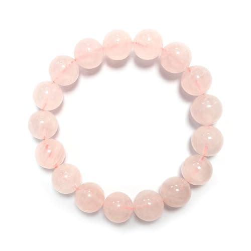 FUDIDU Rose Quartz Bracelet for Unisex|approximately 7Inch Natural Crystal 9/16 inch Bead Energy Chunky Bracelet for Good Energy, Protection Gifts for Him Her, Mens Bracelet, Unique Boho Jewelry14MM - Image 1