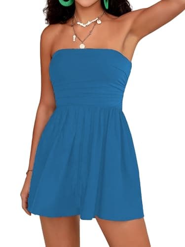 STOLKISS Women Shorts Jumpsuit Rompers Strapless Off Shoulder Loose Sleeveless Lounge Beach Vacation Outfits Dressy Sexy 2025 - Image 1