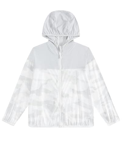 JiAmy Girl's Athletic Hoodie Zip Up Sun Protection Jacket Cooling Camo Shirt for Active Running Outdoor - Thumbnail 3