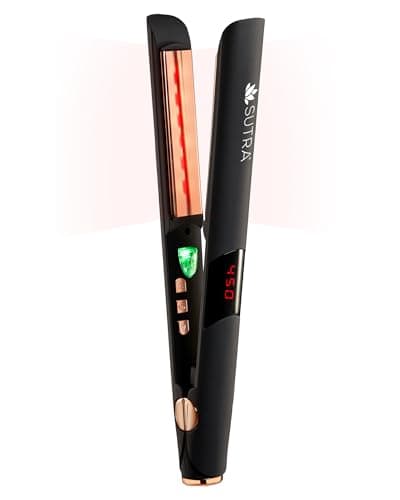 Sutra Professional IR2 Flat Iron, 1" - Ionic Infrared Hair Straightener with Adjustable Temperature, Auto Shut-Off & Swivel Cord - Straight Iron for Straightening Hair - Rose Gold Titanium Plate - Image 1