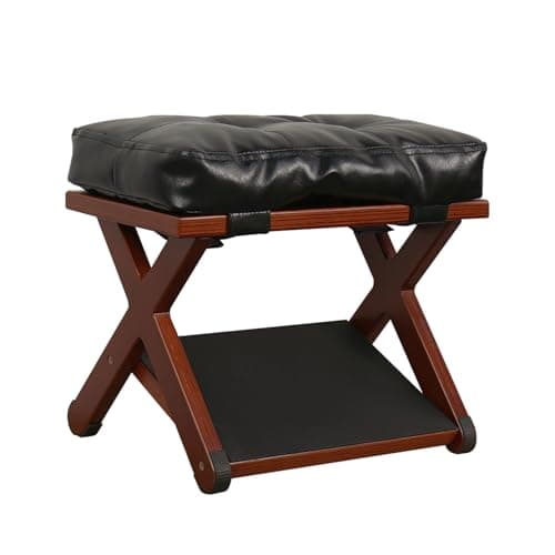 Ergonomic Wooden Double Step Foot Rest for Under Desk - Wood Footstool with Non-Slip Surface for Home Office & Gaming - Comfortable Posture Support, Walnut Finish