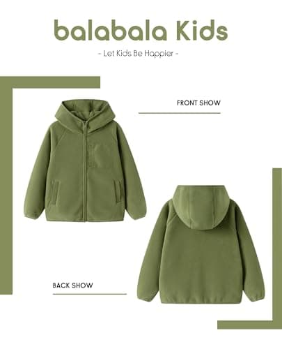 Balabala Girls Winter Jacket Toddler Fleece Jacket Kids Full Zip Hoodie Boys Jacket Warm Cozy Outwear Coat with Pockets - Thumbnail 4