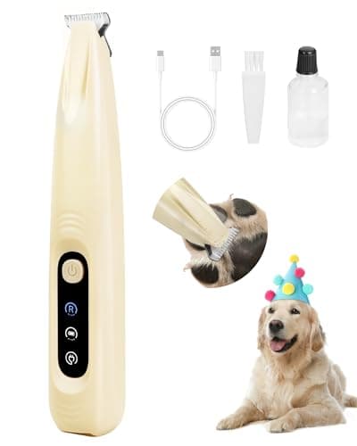 FURBONA Pro Version Dog Paw Trimmer, 18mm Wide Blade Clippers with LED Display, 35dB Low Noise, Fully Waterproof, Upgraded Type-C Rechargeable Cordless Trimmer for Paws, Ears, Face, and Rump - Image 1