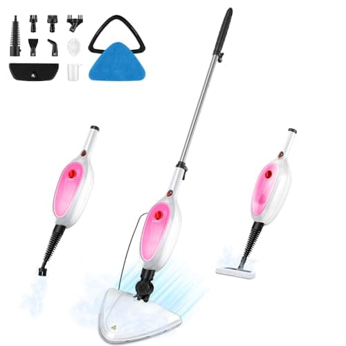 Steam Mop & Detachable Handheld Steamer 2-in-1 Design, 20s Fast Heat-Up, 16FT Power Cord, 10-in-1 Multi-Purpose Steam Cleaner for Hardwood Floors/Carpet/Tile/Grout/Window/Stove for Deep Home Cleaning - Image 1