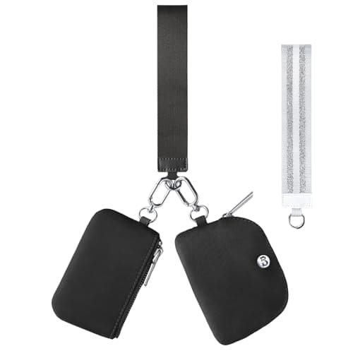 Mini Zip Around Dual Pouch Wristlet With 2 Straps Wristlet Keychain Wallet for Women Coin Purse Small Cute for Teen Girl - Image 1