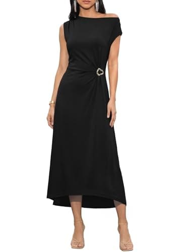 Dokotoo Cocktail Dresses for Women Sexy Crewneck Sleeveless Elegant Wedding Guest Formal Black Dress 2026 Summer Spring Holiday Outfits for Women Party Solid Ladies Fashion Clothing - Image 1