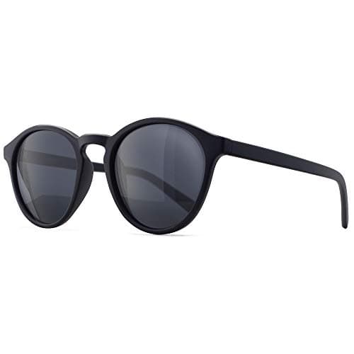 SUNGAIT Women's Classic Vintage Round Polarized Sunglasses Retro Style UV400(Black Frame(Matte Finish)/Grey Lens) K166HEIKHU - Image 1