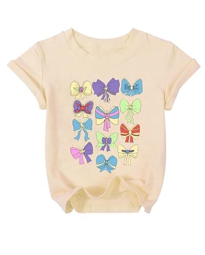 AMWIPE Magical Shirt for Girls Cute Ribbons Bows Shirts Toddler Girls Festival T-Shirts Birthday Tee Tops Holiday Outfits - Image 1