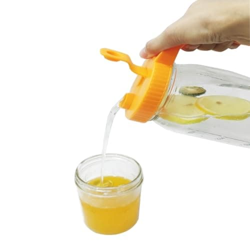 Mason Jar Wide Mouth Handled Lids, Mason Jar Thickened Handled Flip Lids for Cold Brew Flower Vegetable Shaker Cup, 5PCS (Bottles Not Included) - Thumbnail 5