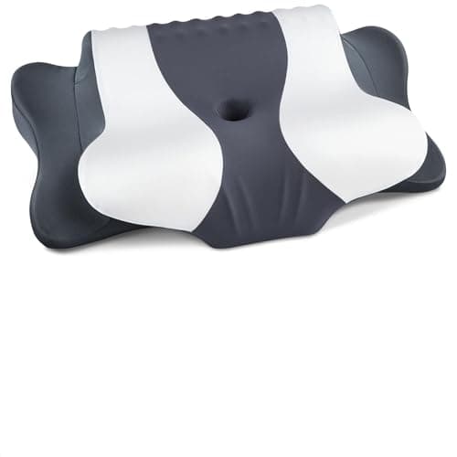 DONAMA Cervical Neck Pillow for Pain Relief, Cervical Pillow with Memory Foam Ergonomic Pillows with Dual Heights for Back, Stomach and Side Sleepers Kids' Floor Pillows Cushions (Light Grey, 26×15") - Image 1