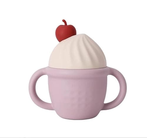 Cozy Rock Silicone Baby Feeding Cup, Spill-Proof Toddler Training Cup, Soft BPA-Free Silicone, Baby Straw Cup with Straw Stopper, Dishwasher & Microwave Safe - Image 1