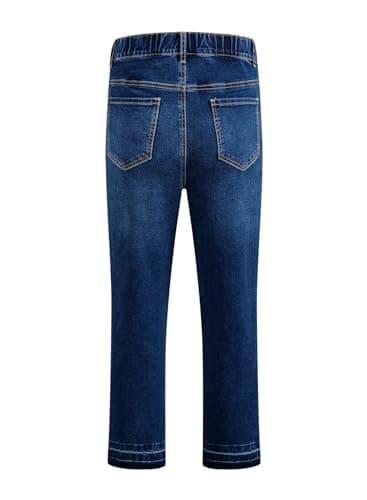 BLENCOT Women's Maternity Jeans Mid-Rise Elastic Waist Stretchy Pregnancy Denim Work Pants Ankle Straight Leg Plus Size Casual Bottoms with Pockets Small Sail Blue - Thumbnail 6