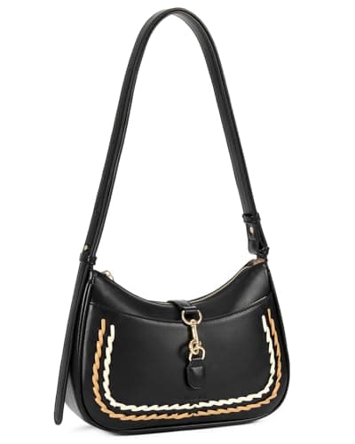 Telena Shoulder Bag for Women, Small Shoulder Purse Vegan Leather Hobo Handbag with Adjustable Strap Black - Image 1