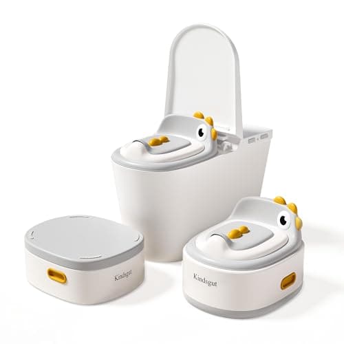 Toddler Potty Toilet for Baby 3-in-1 Training Seat, Potty Chair for kids Portable Removable Seat with Sturdy Step Stool, Splash Guard & Comfortable Backrest, Bowl Easy to Clean