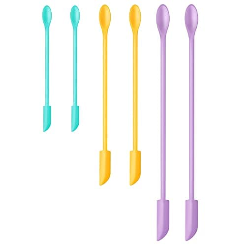 Silicone Spatula Set (6Pcs) - Mini Scraper Tool for Beauty & Food - Reach Every Last Drop, Multi-Size Spatulas for Makeup Jars, Lotion Bottles & Kitchen Containers​ (Color #1)