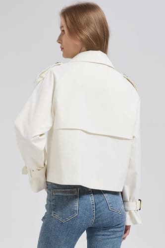 Orolay Womens Short Trench Jackets Casual Double Breasted Cropped Blazer Jacket for Spring Summer - Thumbnail 5