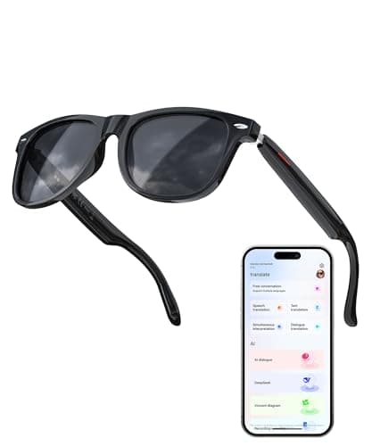 GLOSSIA Smart AI Glasses with Auto-On Wear Detection, Bluetooth Sunglasses for Men Women, Noise Canceling Hands-Free Calls & Music, Voice Control for Work/Travle/Driving - Image 1