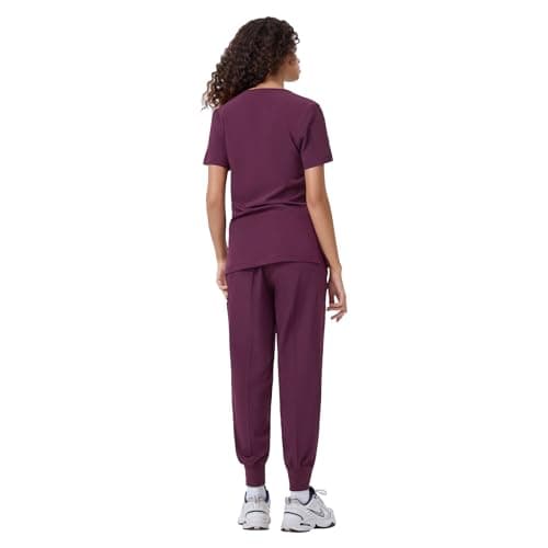 ANGEL GUARD Scrubs for Women Set, V-Neck Medical Scrubs with 13 Pockets, Yoga Waistband Slim Fit Uniform - Thumbnail 2