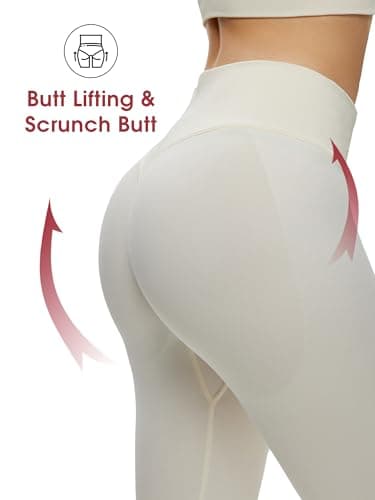 NANJI Seamless Leggings for Women - Scrunch Butt Lifting No Front Seam Mid Waist Squat Proof Active Workout Gym Yoga Pants (Small, Cannoli Cream) - Thumbnail 5