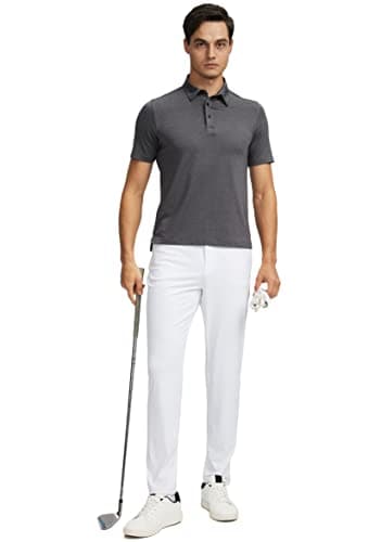 G Gradual Men's Stretch Golf Pants with 6 Pockets Slim Fit Dress Pants for Men Travel Casual Work (White, L) - Thumbnail 5
