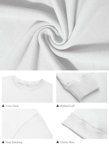 GKBK Womens Casual Long Sleeve Sweatshirt Crew Neck Crewneck T Shirt Tshirt Cute Pullover Tops Relaxed Fit Thin Soft Comfy Light Weight Loose Fit Sweater 2026 Fashion Clothes Trendy Outfits White XL - Thumbnail 4