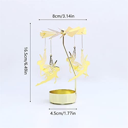 Spinning Candle Holder, Rotating Carousel Tealight Candle Holder, Unique Birthday Gift for Women, Mom, Sister, Friends, Christmas, Valentine's Day (Fairy) - Thumbnail 6