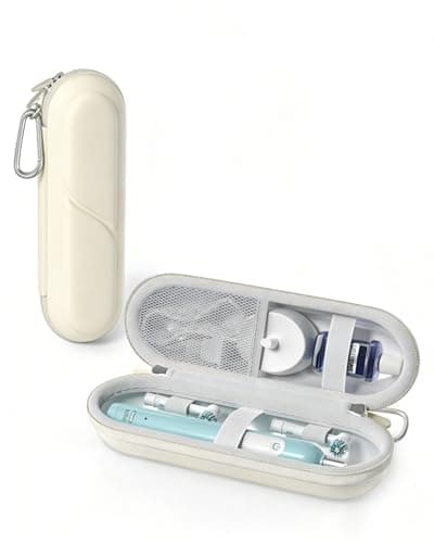 ProCase Toothbrush Travel Case for Oral-B/Oral-B Pro 1000 1500 5000 7000 7500 6000 9600/Philips Sonicare 4100 5100 1100 6100 5300 Oral-B iO Electric Toothbrush Portable Hard Container -Beige - Image 1