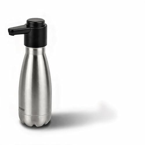 FEEGOO Stainless Steel Soap Dispenser, 13.53 fl oz Manual Countertop Hand Soap Pump with Non-Slip Pad for Bathroom Sink - Image 1