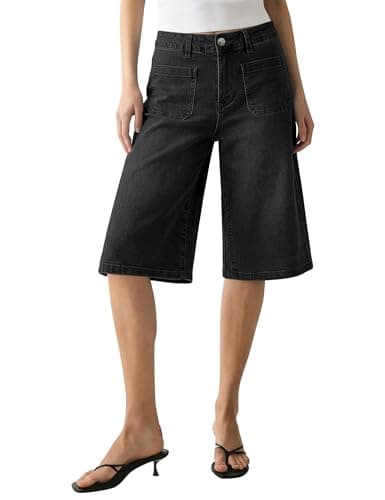 luvamia Denim Jeans for Women Black Jeans Wide Leg Jeans Woman Washed Black Large Fits Size 12-14 - Image 1