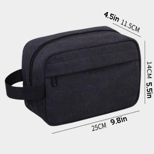 HFLYJPYW Toiletry Bag for Men, Travel Toiletry Organizer Dopp Kit Water-resistant Shaving Bag for Toiletries Accessories, Door Room Essentials, Black-medium (Gray) - Thumbnail 2