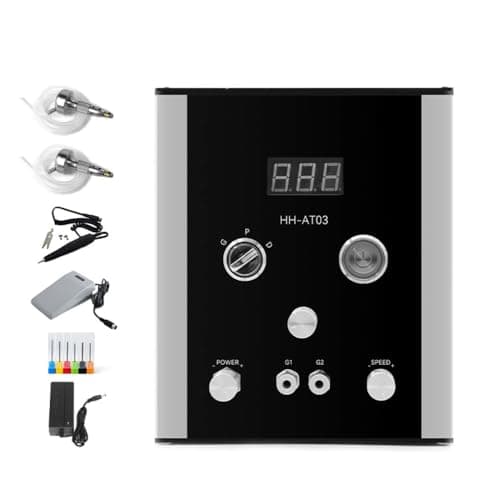 Katway Air-Free Pneumatic Engraving Machine - Dual-Head Pneumatic Impact Engraver for Jewelry and Metal Crafting, Jewelry Making Engraving Machines & Tools AT03 (Black) - Image 1