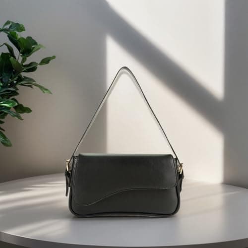 Barabum Shoulder Bag for Women,Y2K Trendy Purse Vegan Leather Hobo Handbags,Clutch Saddle Bag with 2 Removable Straps (Black) - Thumbnail 4