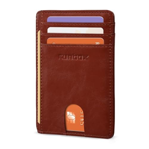 RUNBOX Slim Minimalist Front Pocket RFID Blocking Leather Wallets for Men and Women Card Holder Wallets Gifts for men - Image 1