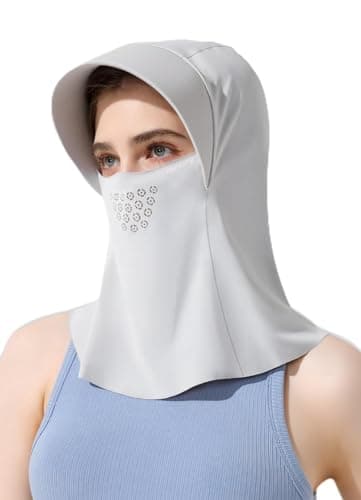 Women's UPF 50+ Sun Protection Balaclava Face Mask Breathable Cooling Full Head Mask for Outdoor Sports Hiking Grey - Image 1