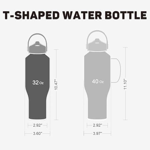 ABOTOCUP 32oz Insulated Water Bottle Keep Cold 24h&Hot 12h, Double Wall Vacuum Insulated Water Bottles with Straw/Spout Lid, Stainless Steel Water Bottles that Fit in Any Car Cup Holder, Leak-proof - Thumbnail 4