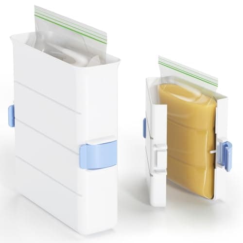 LAMU 2 Pack Freezer Food Block Maker, Large 6-Cup & Small 2-Cup Soup Cubes Freezer Mold, Meal Prep Bag Container to Freeze Soups, Sauces, Bone Broth and Leftovers - Image 1