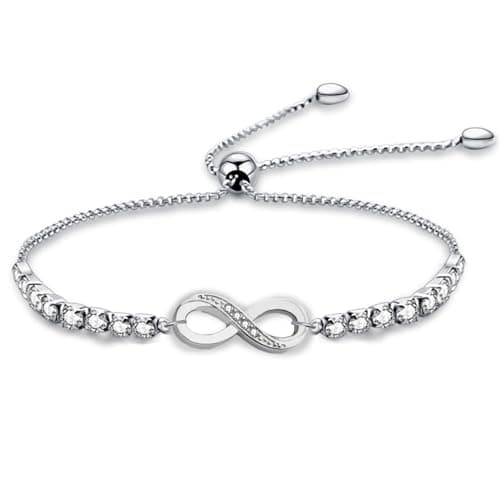 YLWJSP Infinity Love Heart Symbol Charm Bracelet for Women (Infinity Br) - Image 1