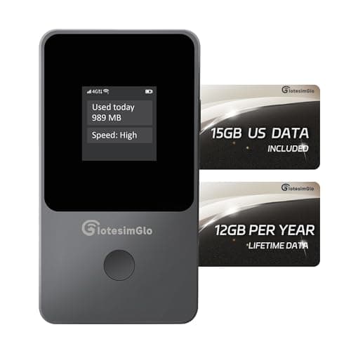 IotesimGlo Mobile Hotspot Portable WiFi Hotspot for Travel & Business, 4G LTE Hotspot USA &130+ Countries, No SIM Card Needed, 12h Life, Pocket WiFi Free 15GB US Data, Connect Up to 8 Devices - Image 1