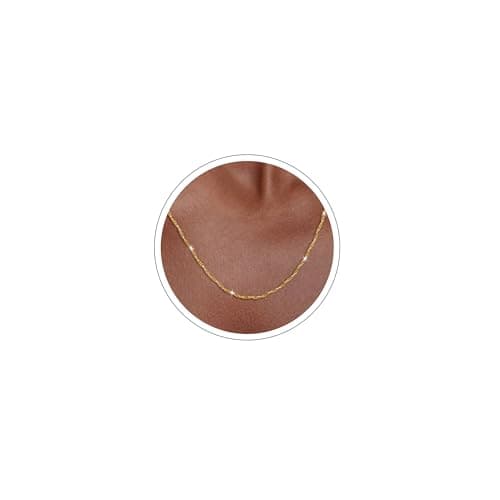 Carffordo Solid 16K Gold Plated Chain Necklace for Women Twist Chain 20 Inches Simple Dainty Necklace for Women Waterproof Trendy Jewelry Gift - Image 1