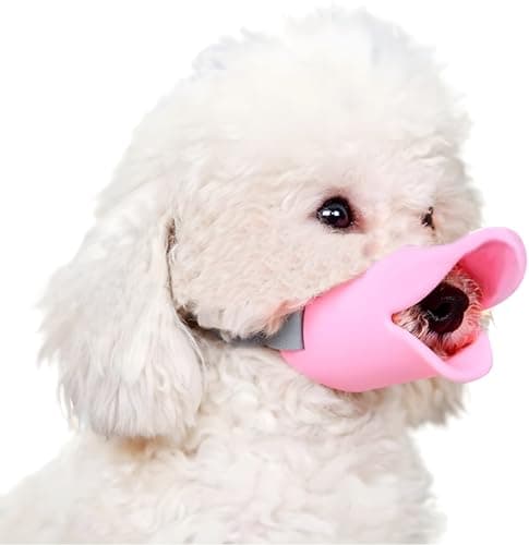 Anti Bite Duck Mouth Shape Dog Mouth Covers Anti-Called Muzzle Masks Pet Mouth Set Bite-Proof Silicone Material (Pink, S) - Image 1