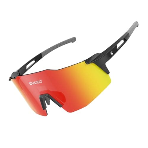 suoso Sports Cycling Sunglasses for Men: Lightweight UV Protection Polarized Sun Glasses for Youth Baseball Softball Running - Image 1