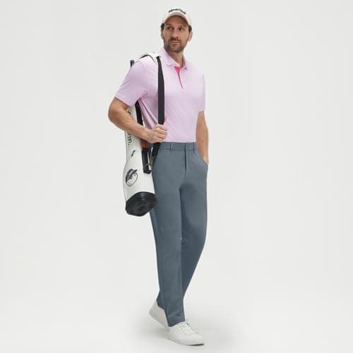 M MAELREG Mens Stretch Work Dress Pants 30"/32"/34" Lightweight Golf Pants Breathable Casual Slacks with 4 Pocket Gray Blue - Thumbnail 6