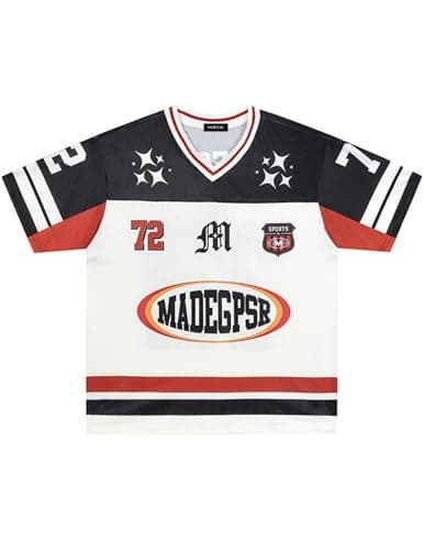 Vamtac Mens Y2k Jersey Oversized Graphic Tshirts Casual V Neck Tees Summer Short Sleeve Tops - Image 1