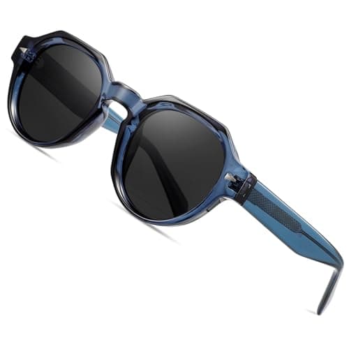 ROCKNIGHT HD Driving Polarized Sunglasses UV Protection Outdoor Chunky Shades for Men lentes para hombre Travel Hiking Party Sunglasses Acetate Blue Frame