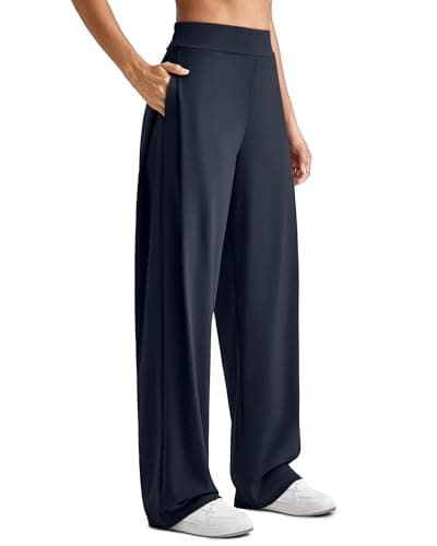 G4Free Straight Leg Yoga Pants High Waisted Dress Pants for Women st Work Trousers with Pockets Lightweight Office Slacks (Dark Navy,XXL,Regular) - Image 1