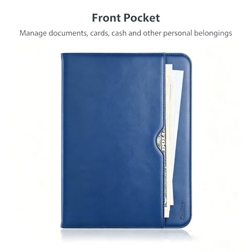 ProCase for iPad A16 11th Generation 11” 2025/iPad 10th Generation 10.9” 2022 with Pencil Holder, iPad 11/10 PU Leather Case Business Stand Cover Smart Folio with Hand Strap Front Pocket -Navy - Thumbnail 5